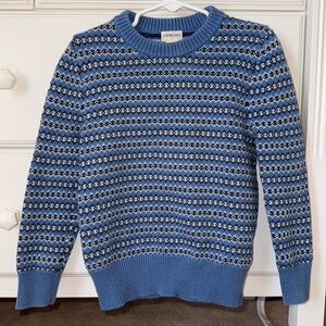 Boys jcrew fair isle light blue sweater. Size xs (4-5).